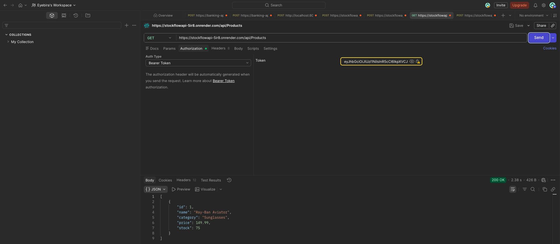 StockFlow API - Protected Endpoint